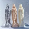 Virgin Mary Candle Mold – 22cm Blessed Mother Figurine Silicone Mold | Craftee Candle